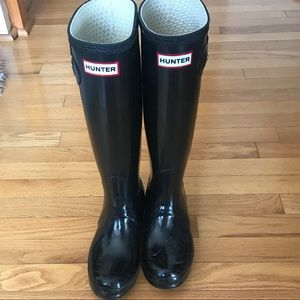 Black gloss Hunter boots
