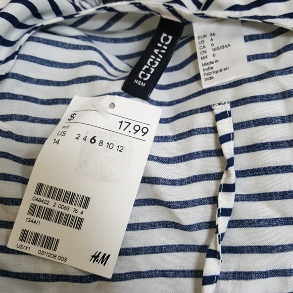 BNWT! FLIRTY Navy and white striped dress!💖 - Picture 3 of 3