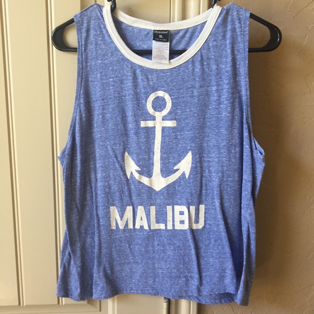Blue Malibu Muscle Tee Size XL Nautical