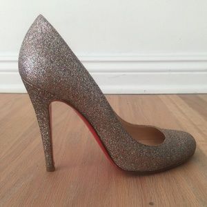 Christian Louboutin Glitter Ron Ron pump. Size 7.