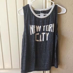 NYC New York City Gray Grey Muscle Tee Size XL