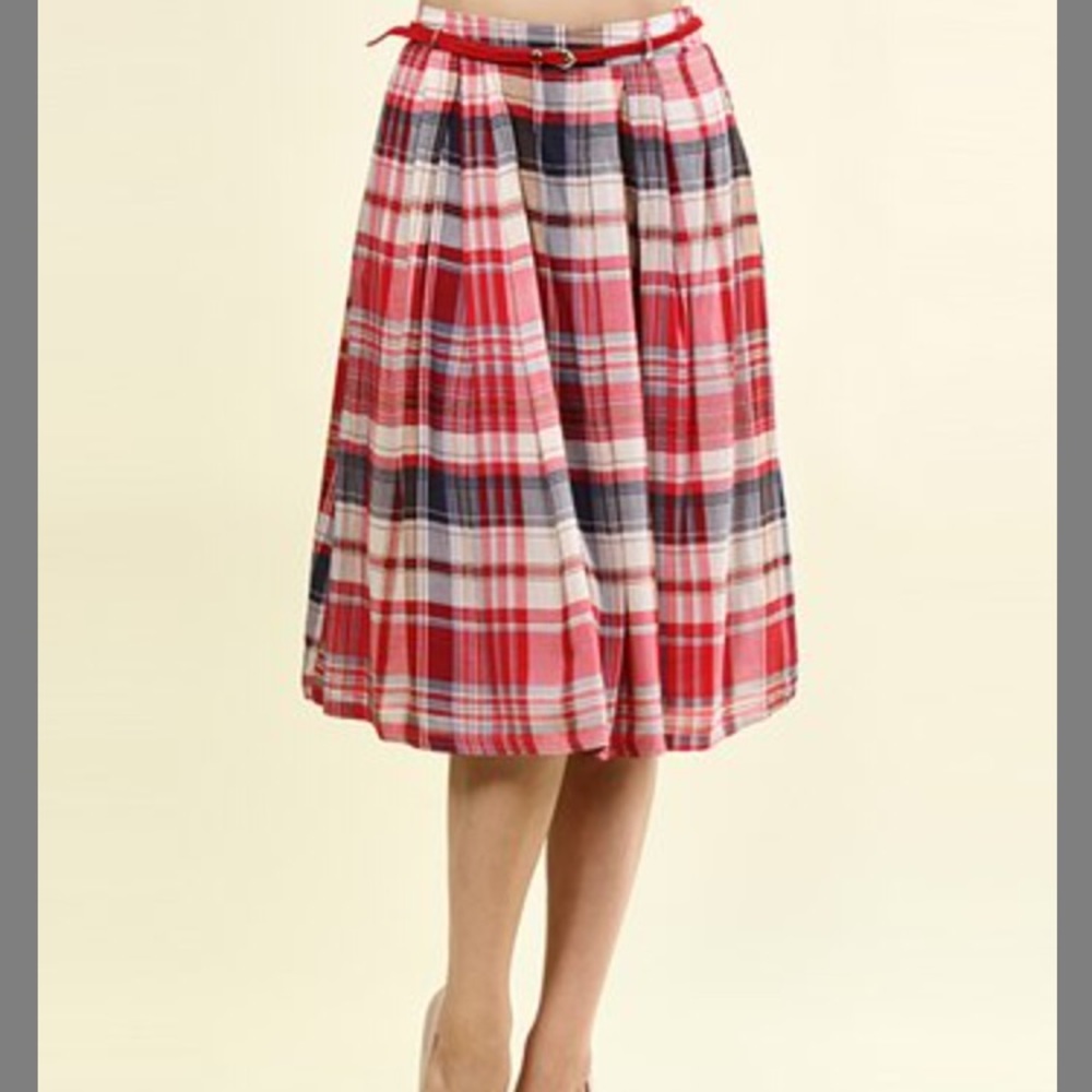 Plaid skirt.