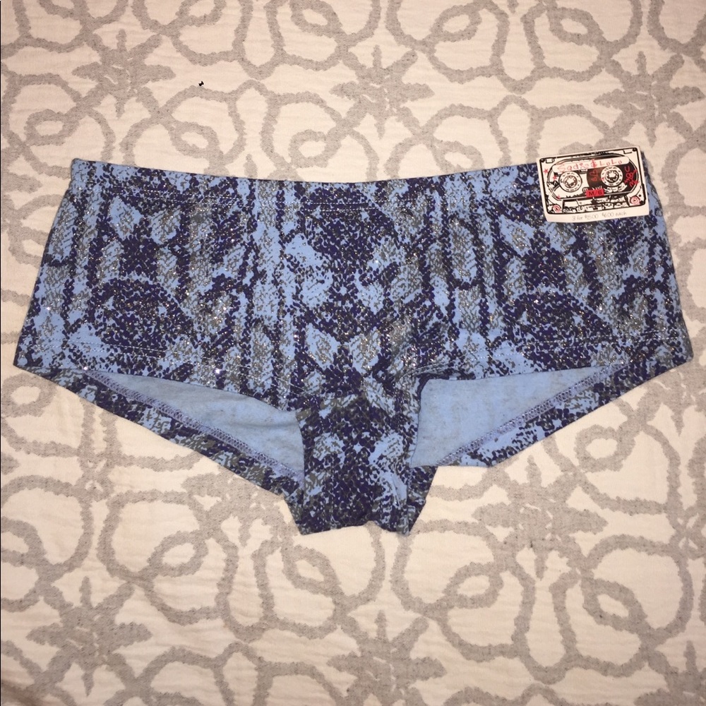 Blue Snake Skin Low Rise Hipster with Glitter ✨New