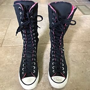 Black and Pink X-Hi Converse