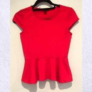 NWOT Forever 21 Red Peplum Top Size Small