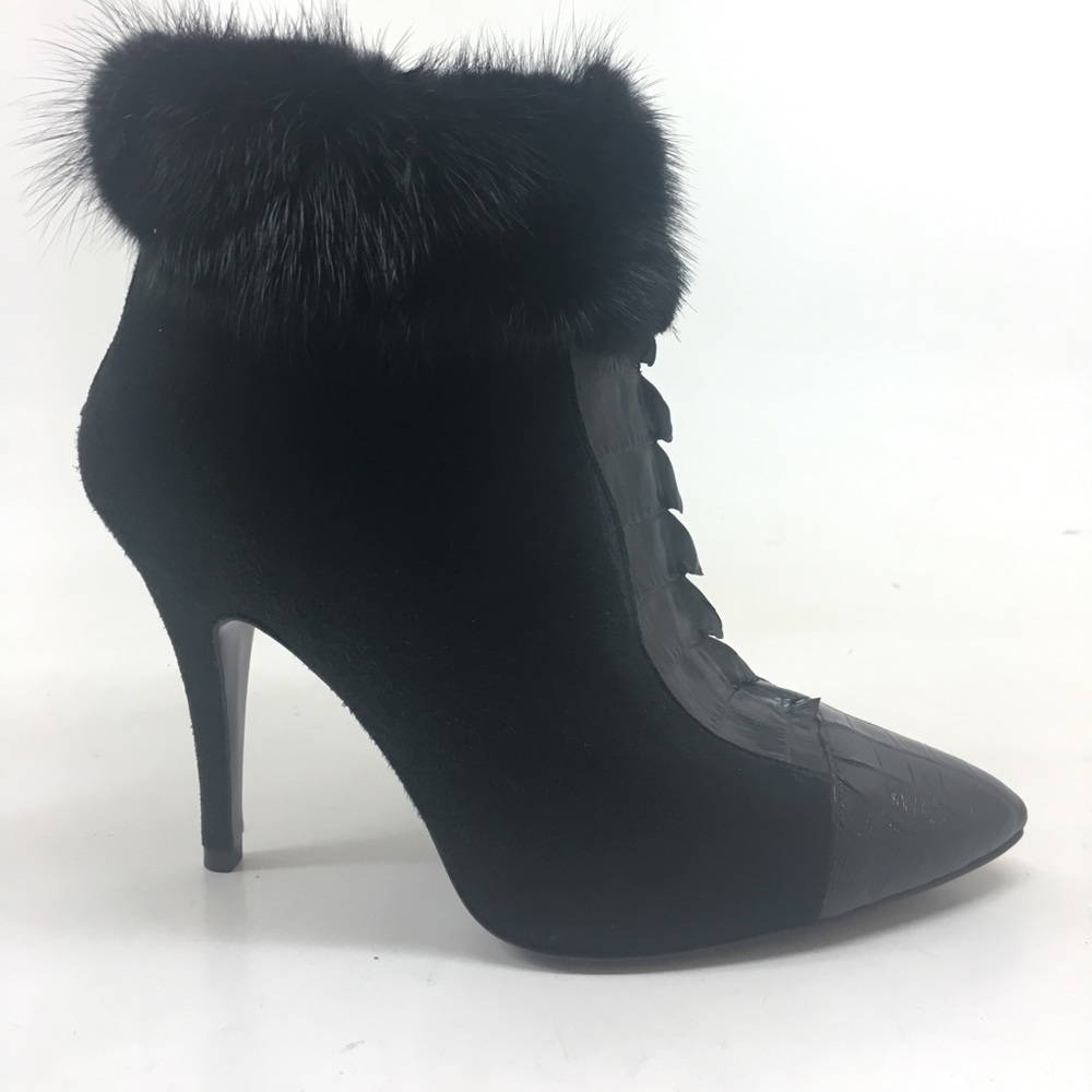 Mauri suede crocodile tail mink