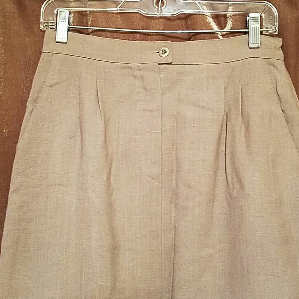 Vintage Rose taupe linen skirt,