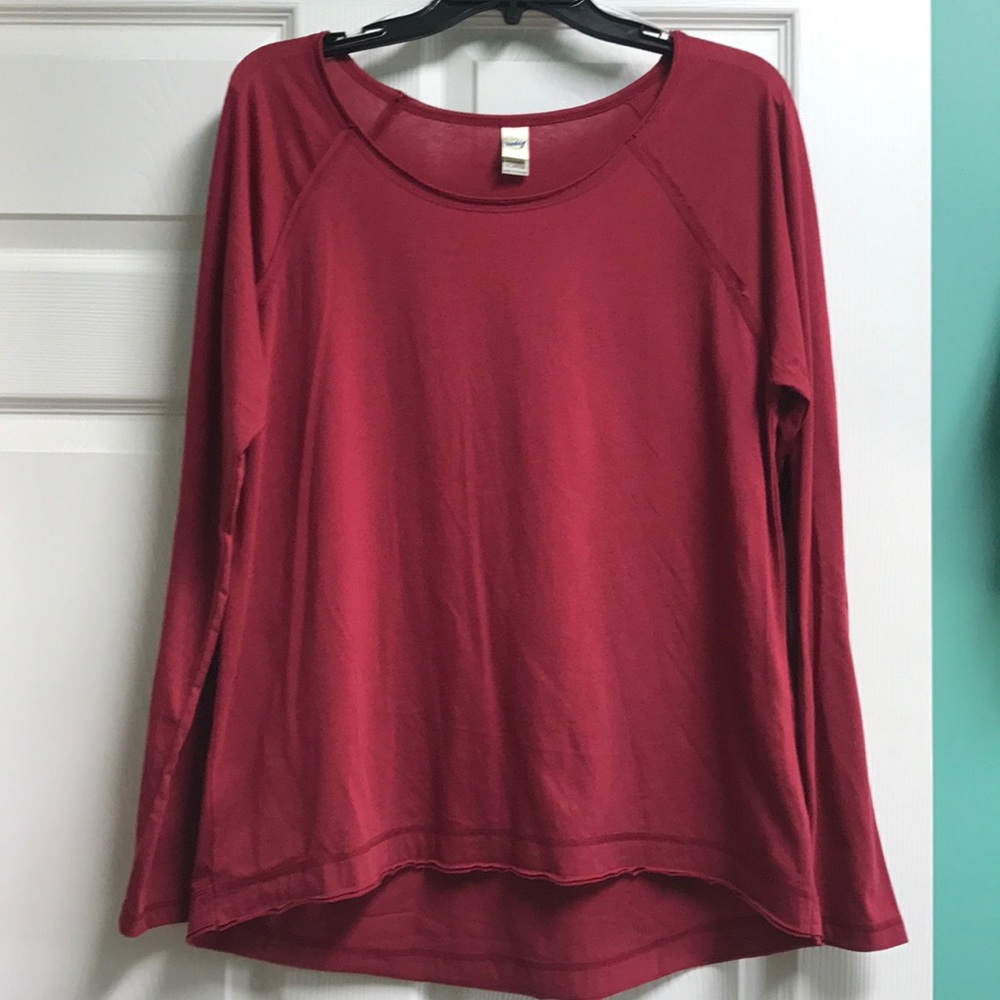 Crimson red long sleeve top