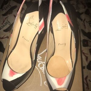 Christian Louboutin stripped heels