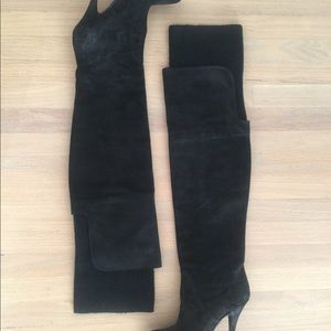 Givenchy Over Knee Suede Boot with Sweater.