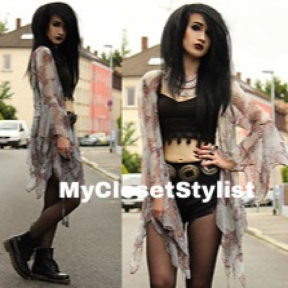 TOPSHOP Black Lace 4 SHEER TOP! XS S Bralette Cami - Picture 5 of 8