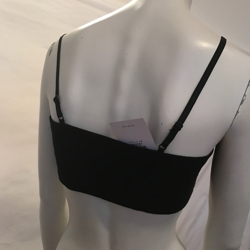 TOPSHOP Black Lace 4 SHEER TOP! XS S Bralette Cami - Picture 8 of 8