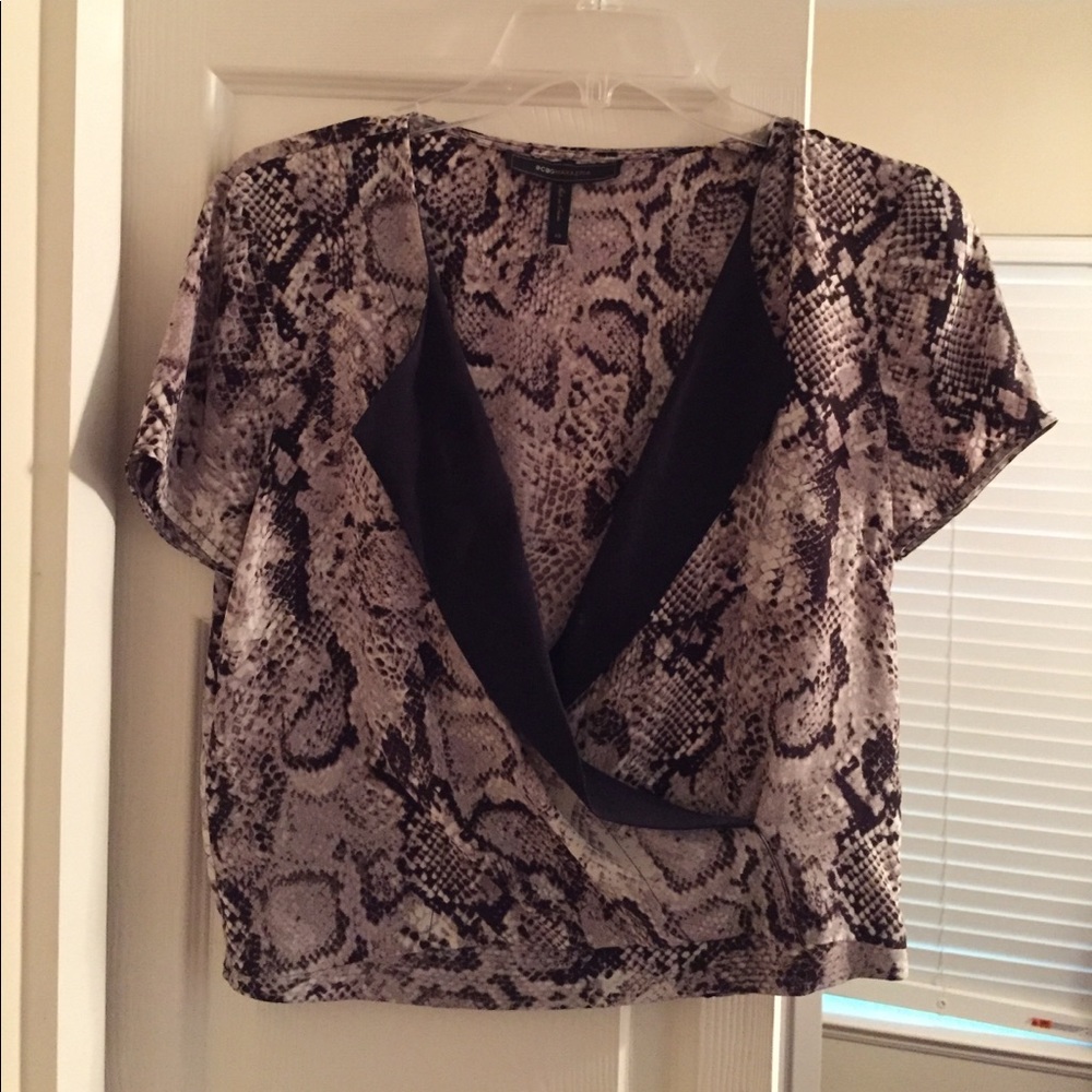 BCBG Snakeskin Silk Crop Top XS $158