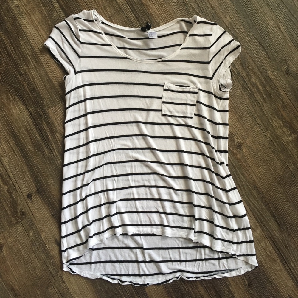 H&M Striped Pocket Tee | Sz M