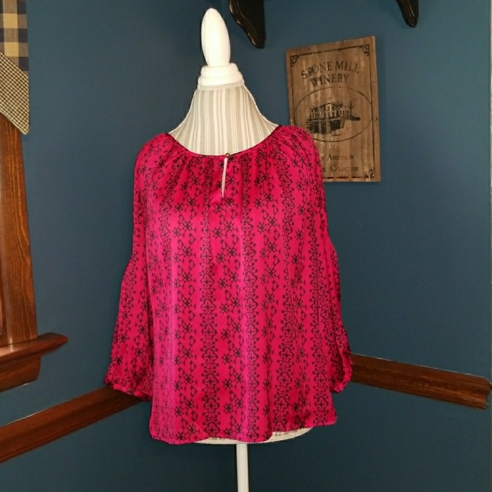 GAP Silk 3/4 length sleeve Top- L