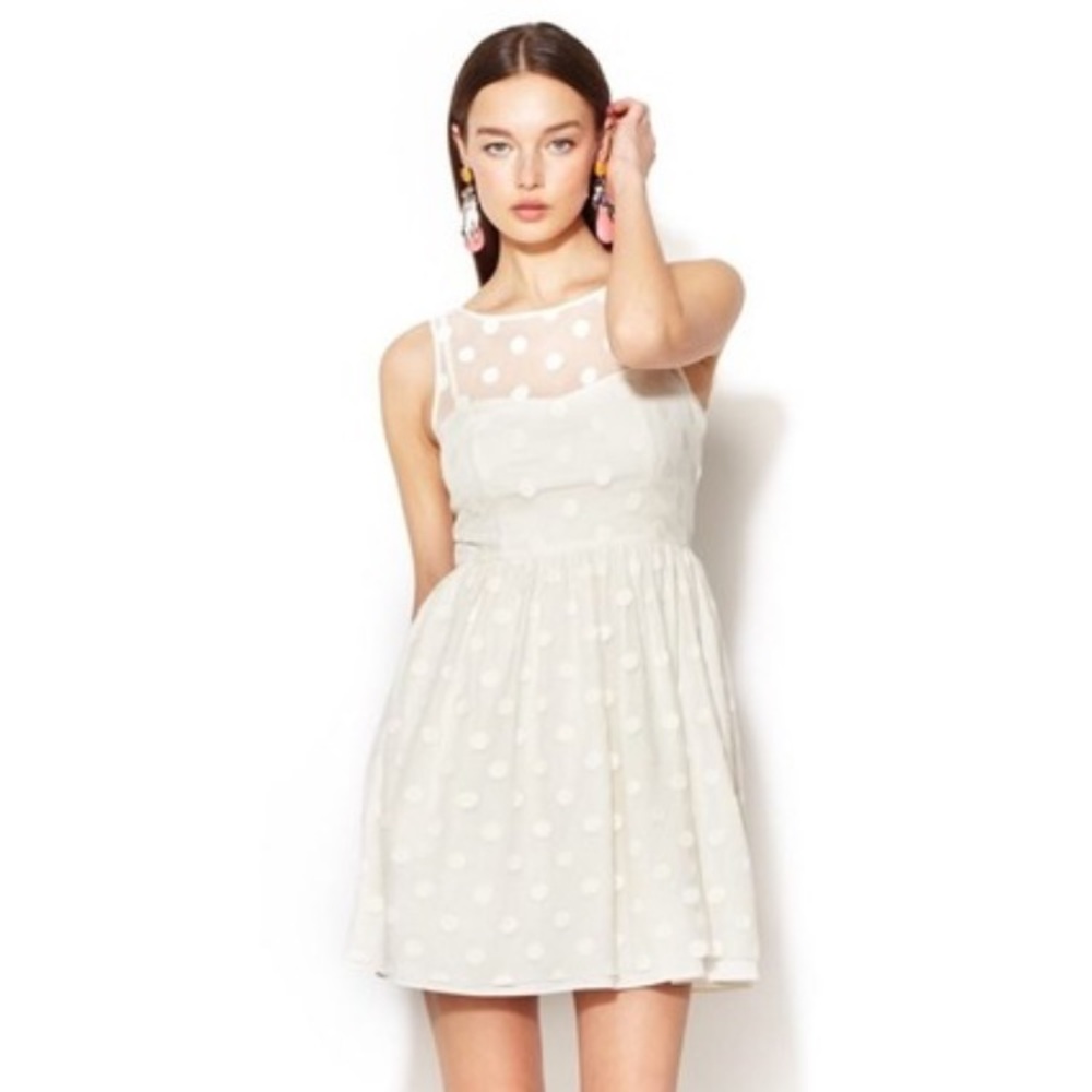 NWT Jill Stuart Ivory Polka Dot Dress