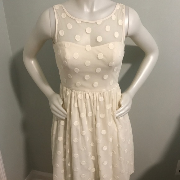 NWT Jill Stuart Ivory Polka Dot Dress - Picture 3 of 8