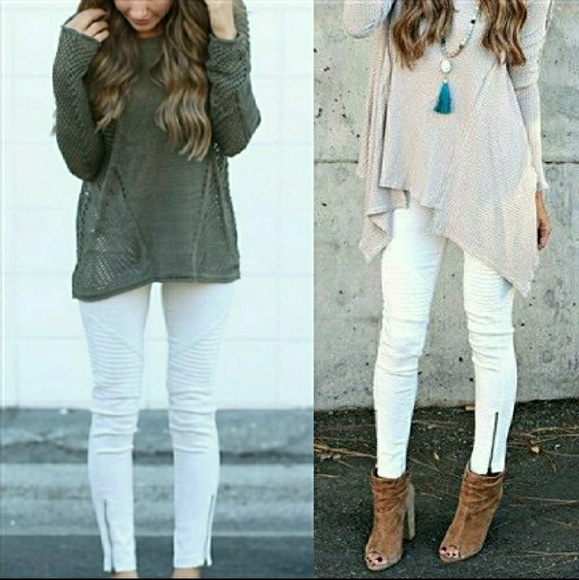 Restocked!🔃White Moto Jeggings - Picture 2 of 8