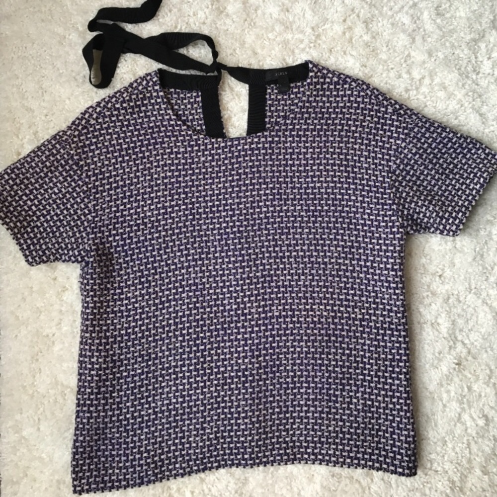 J.Crew Short Sleeve Silk Top