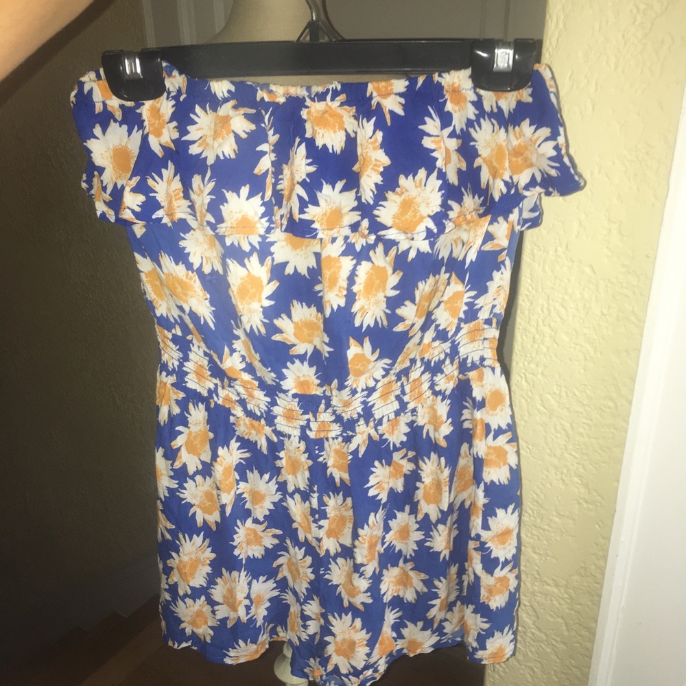 Strapless Floral Romper