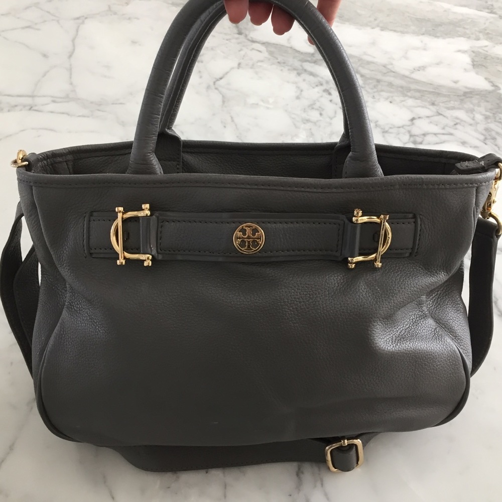 SOLD grey Tory Burch Satchel Cross-body Strap.