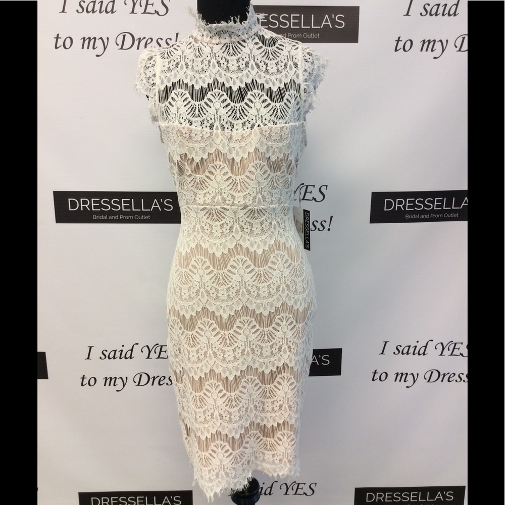 SALE! NWT White & Nude Lace JUMP  Dress