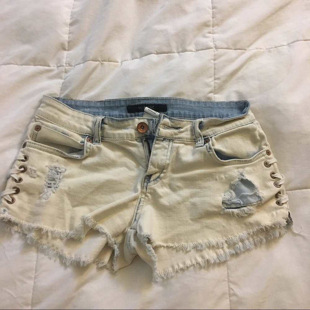 Billabong White Cutoff Shorts.