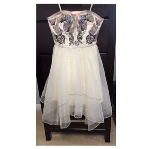 Free people floral bodice mini dress