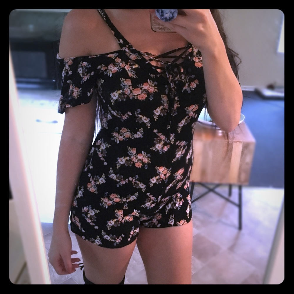 Floral Cold Shoulder Romper