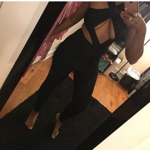 Pretty little thing black cutout jumpsuit