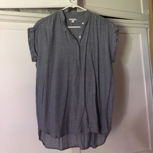 Cap Sleeve Chambray Blouse Small