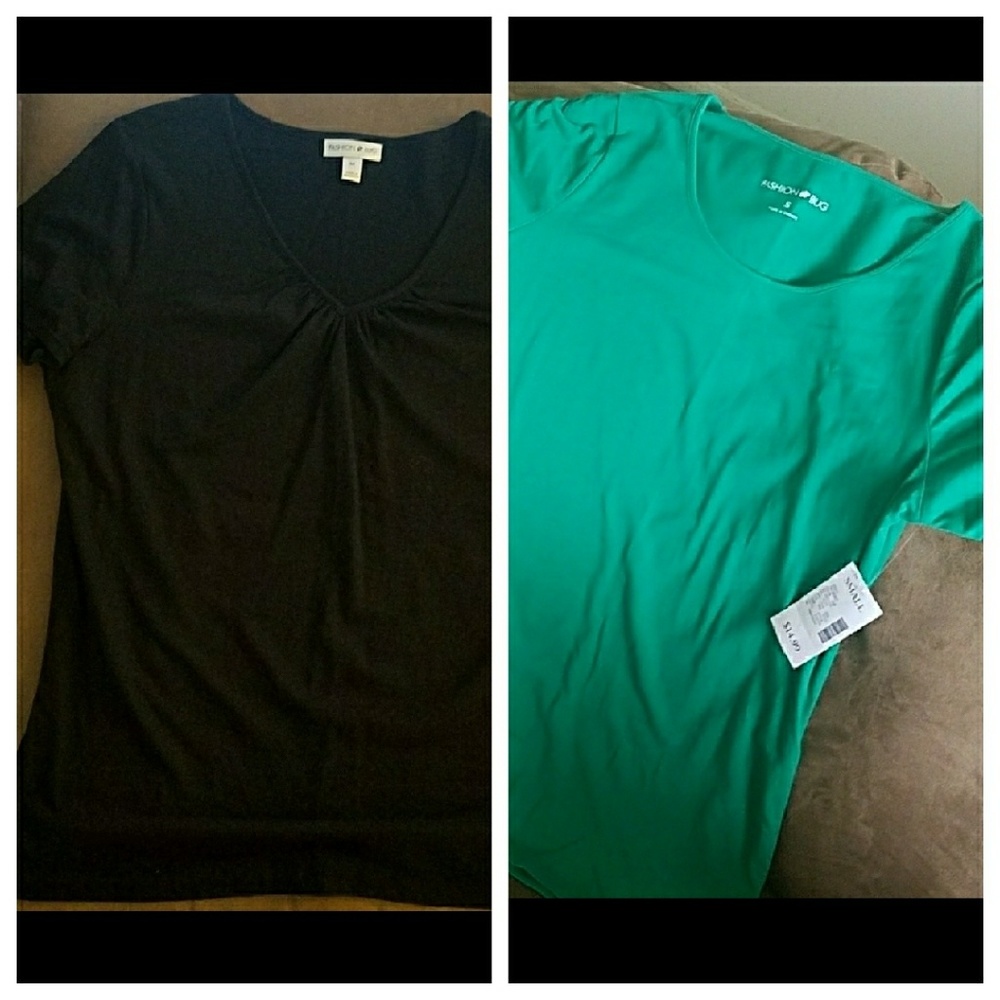 💚Fashion Bug Green and black tees💚