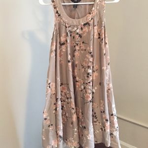 Taupe and Floral Babydoll Dress