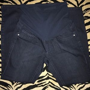 Dark wash maternity jean leggings