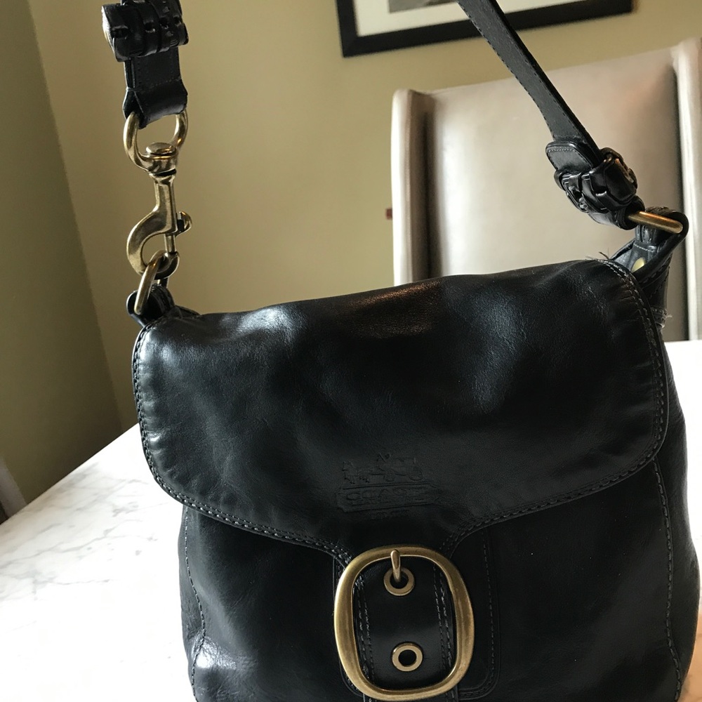 GUC Coach Classic Black Saddle Bag