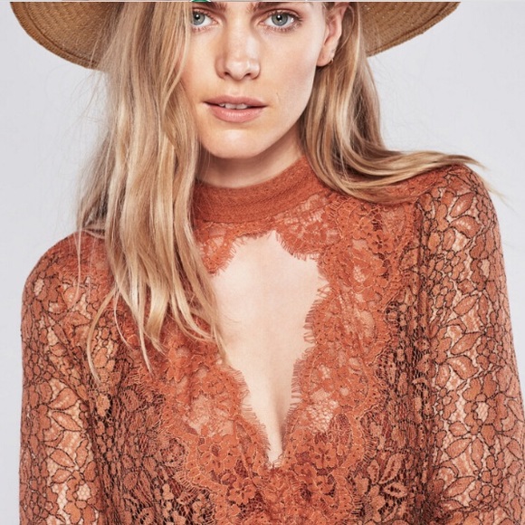 Secret Origins Lace Pieced Tunic DRESS Orange - Picture 2 of 3