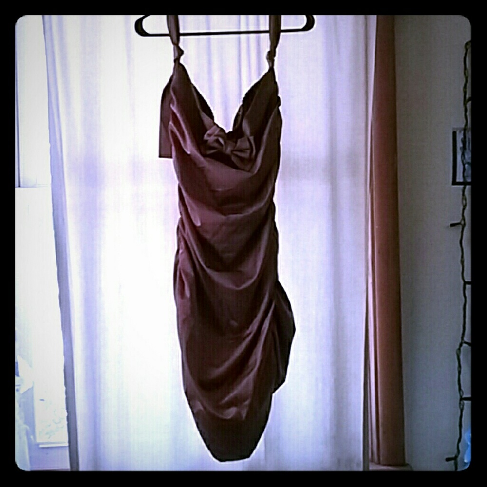 Vintage 1950 bronze halter dress