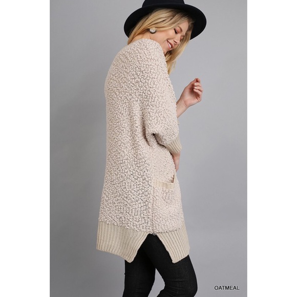 LAST ONE!! Pocketed Sweater-OATMEAL - Picture 3 of 4