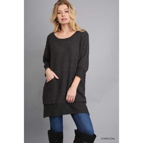 LAST ONE!! Pocketed Sweater-OATMEAL - Picture 4 of 4