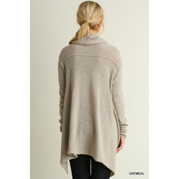 LAST ONE!! Cowl Neck Sweater-Oatmeal - Picture 2 of 4