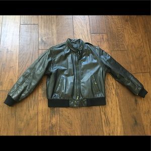 Amazing 80s Leather Bomber Jacket, Sz 40
