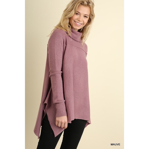 Hannah Beury Sweaters - LAST ONE!! Cowl Neck Sweater-MAUVE