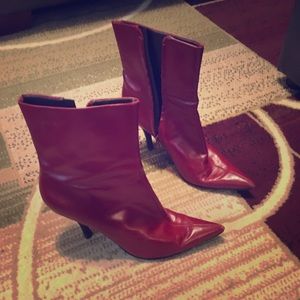 Nine West Red Leather Boots