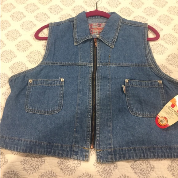 NWT *REVOLT* TRENDY DENIM ZIP UP VEST - Picture 1 of 4
