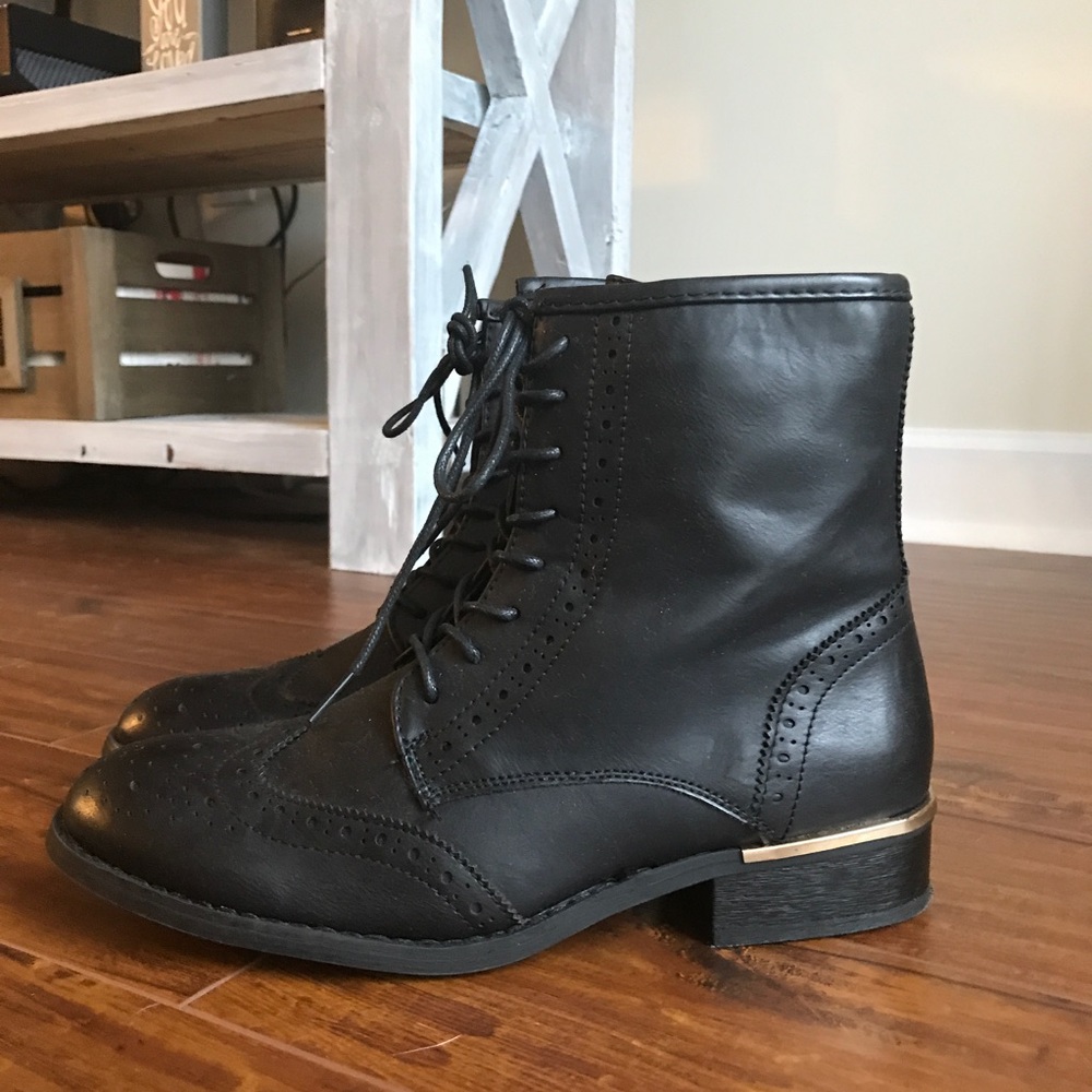 Black Fall Boots (combat / oxford boots)