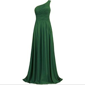 One Shoulder Chiffon Long Bridesmaid/Evening Gown