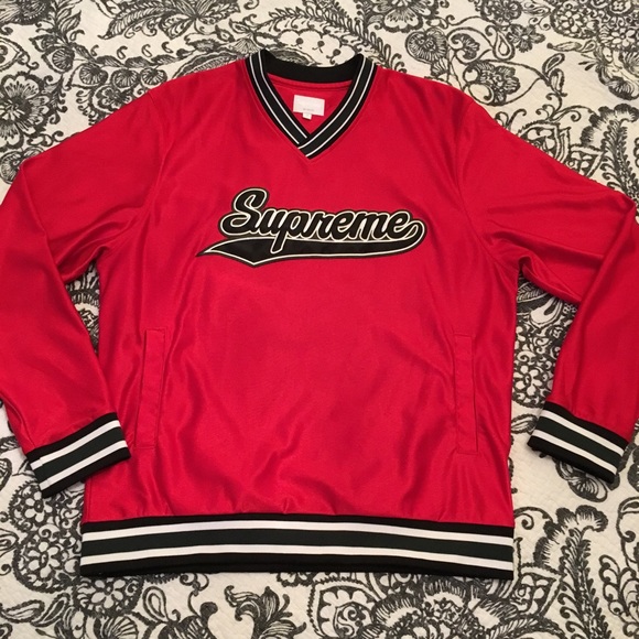 supreme baseball warm up top