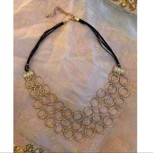 Gold ring statement necklace