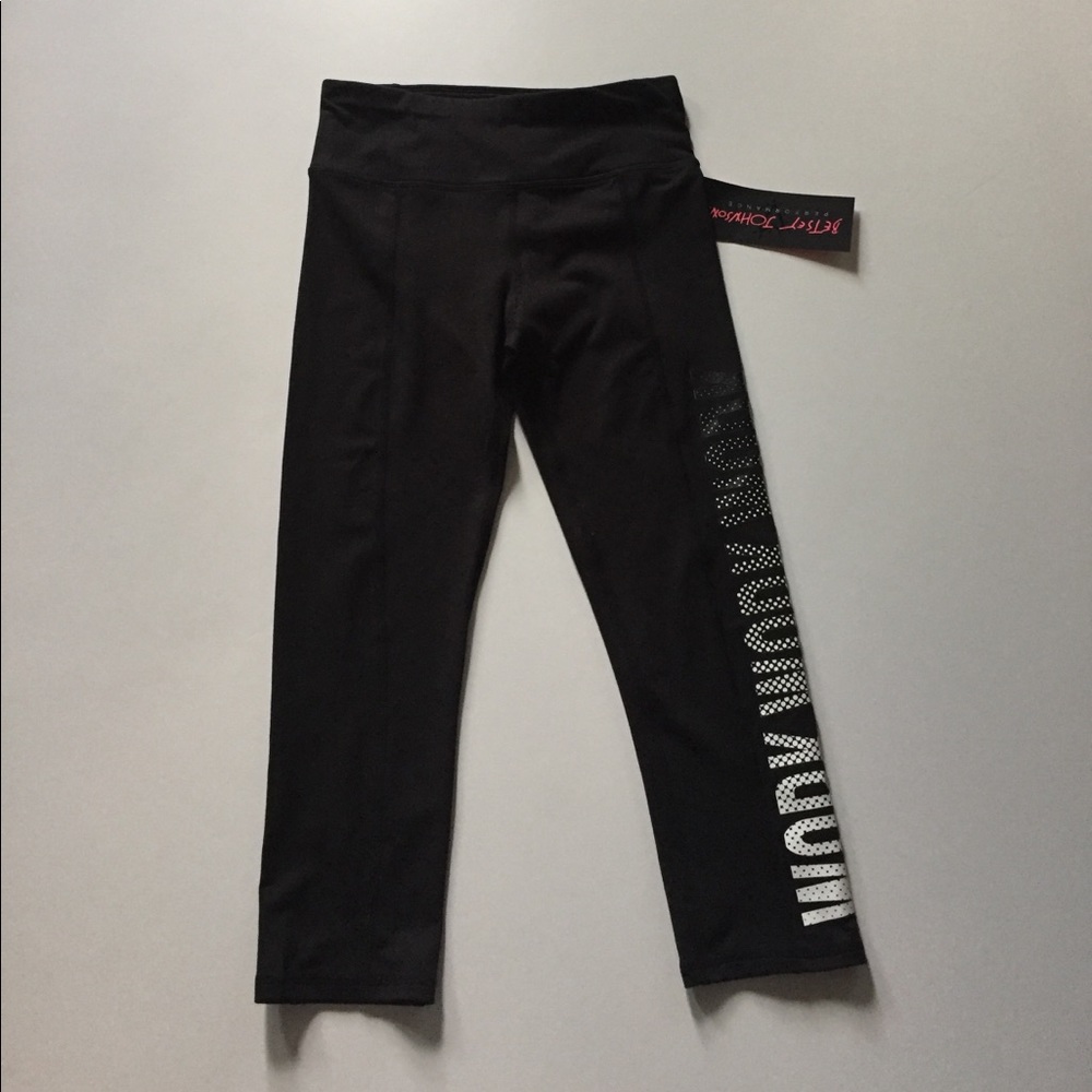 NWT Betsey Johnson Performance Work Logo Leggings