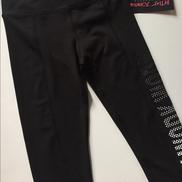 NWT Betsey Johnson Performance Work Logo Leggings - Picture 3 of 8